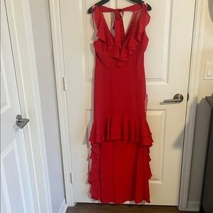 Badgley Mischka Scarlet High-Low Dress
